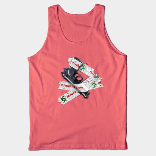 Die Hard – Gift Wrapped Gun Tank Top by GraphicGibbon